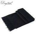 Adult New Arrival Long Plain Black Scarf Mens Custom Made Cashmere Scarf